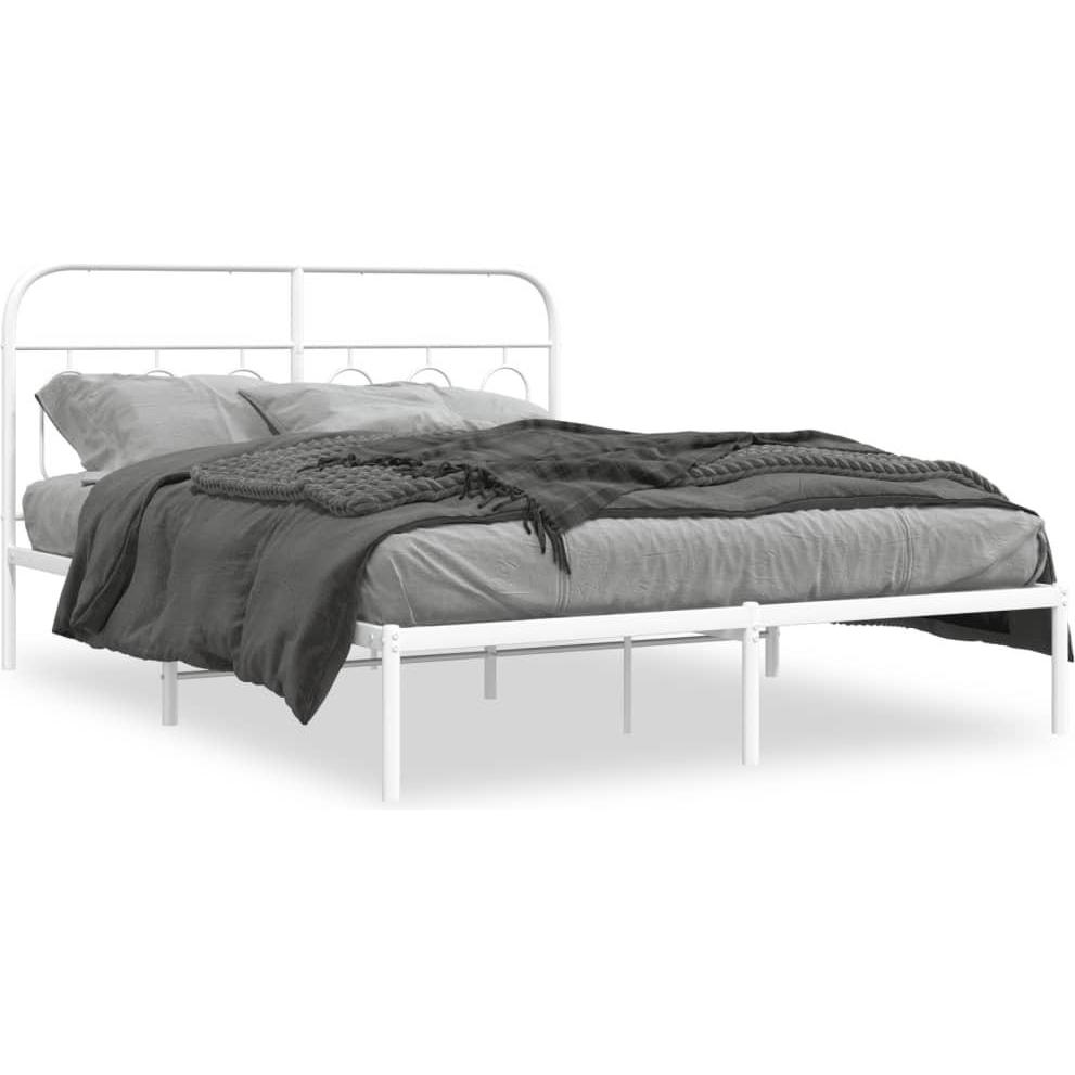 VidaXL, Bett, Bettgestell mit Kopfteil (140 x 190 cm)