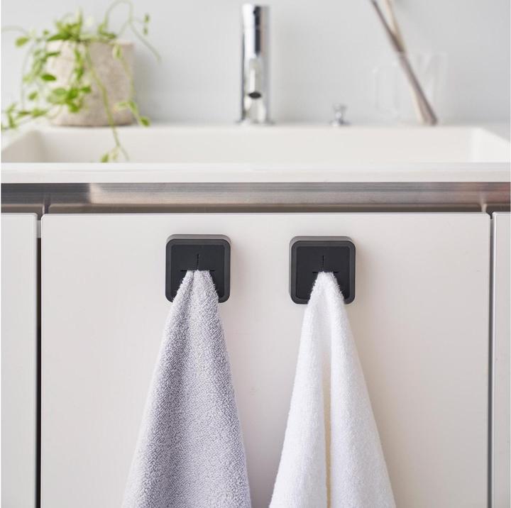 Actual product image Yamazaki TOWER adhesive hook towel rail