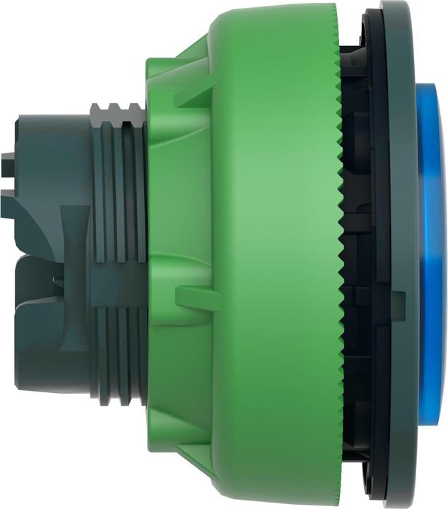 Image du produit APC Élément frontal Bouton-poussoir lumineux, affleurant, ø30mm, IP69K, bleu, surélevé, à verrouillage