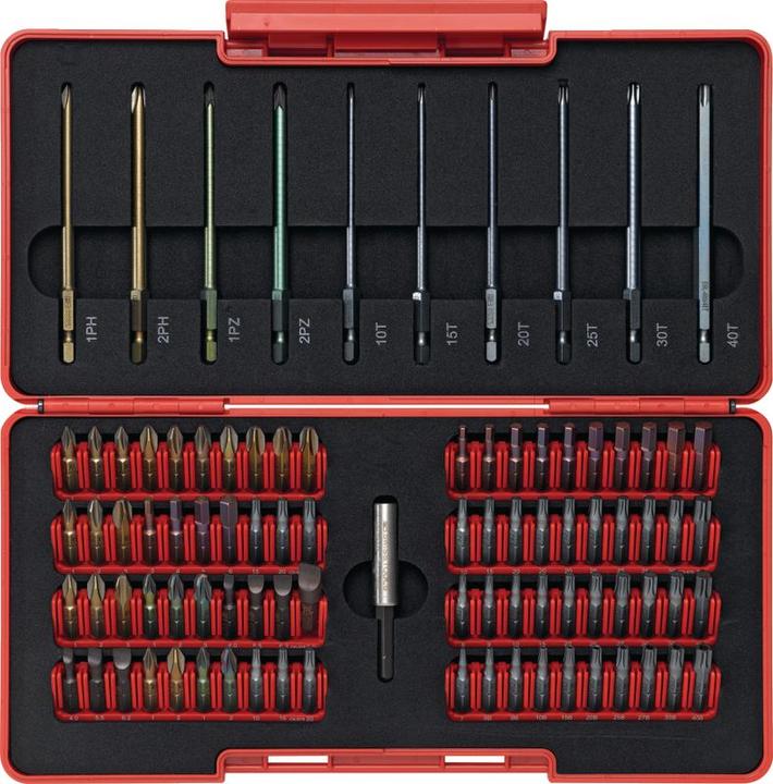 Actual product image PB Swiss Tools BitBox PB C6 792 TB 80 embouts en 8 blocs avec support M (PH1, T15, T20, T30, T40, PH2, PZ1, PZ2, T10)