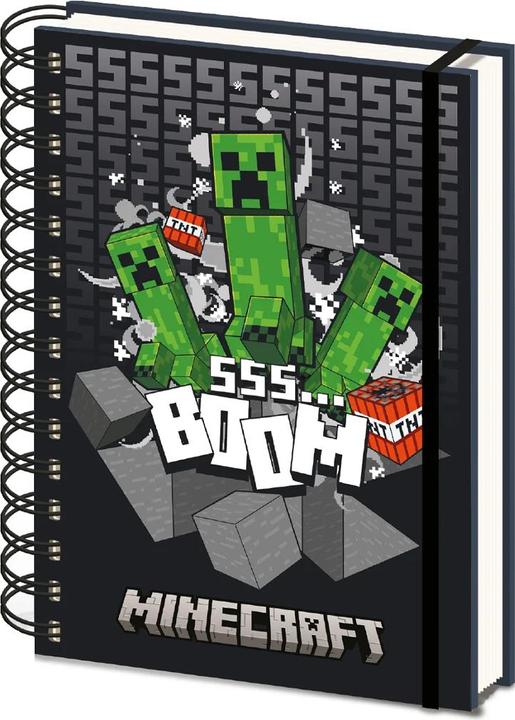 Image du produit Minecraft - Cahier à spirale (A5, À rayures, Couverture rigide)