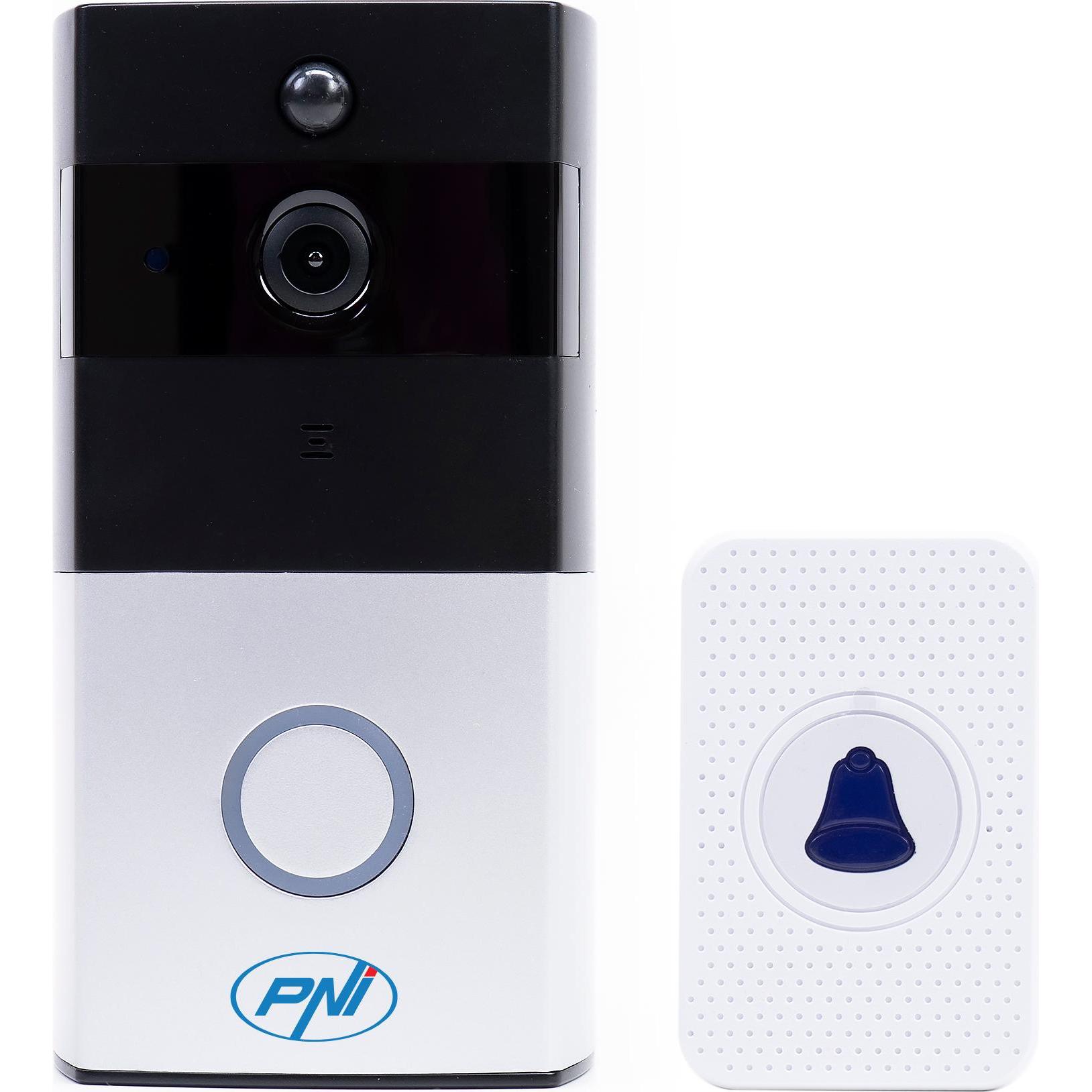 Thumbnail - PNI, Klingel + Türsprechanlage, Intelligente Video-Gegensprechanlage SafeHome PT710B WiFi HD, P2P, Akku und Ringer 36 So...