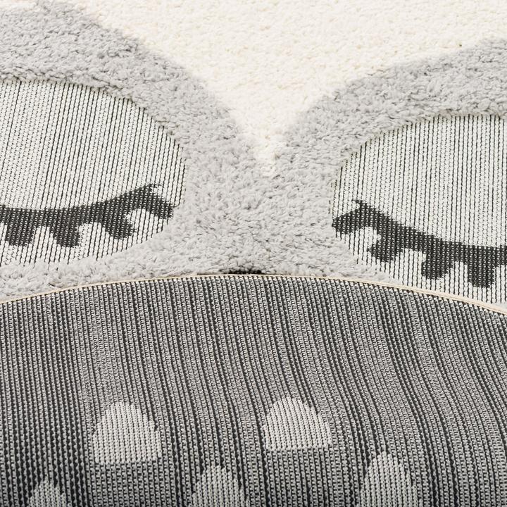 Image du produit Pergamon Tapis Shaggy à poils longs pour enfants Richie Owl Round (120 x 120 cm)