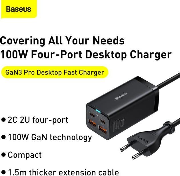 Actual product image Baseus GaN3 Pro (100 W)