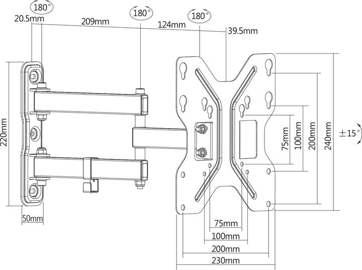 Image du produit Digitus DA-90357 (Mur, 30 kg, 19" - 42")