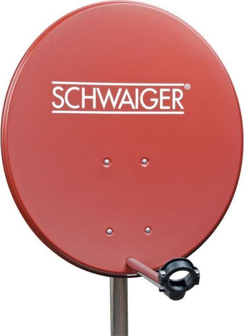 Actual product image Schwaiger SAT system 60 cm 2 participants Twin LNB brick red (Parabolic antenna, UKW / MW / LW)