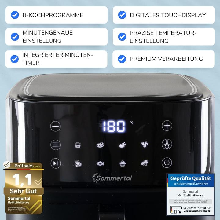 Produktbild Sommertal Heissluftfritteuse mit 8 Programmen