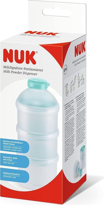 Image du produit NUK Portionneur de lait en poudre, 3 pièces, sans BPA, pétrole