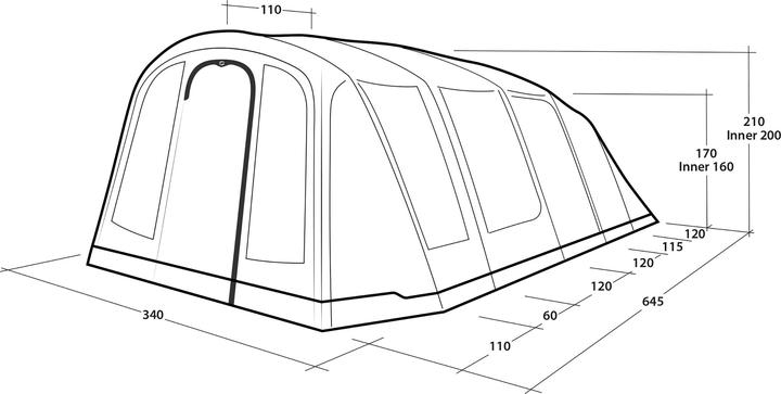 Actual product image Outwell Stonehill 5 Air (Tunnel tent, 27.50 kg, 5 persons)