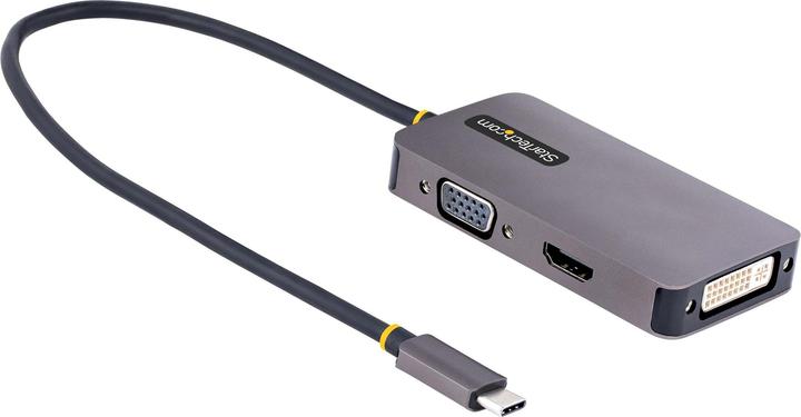 StarTech com Adattattore USB C a HDMI DVI o VGA, Adattatore video multiporta fino a 4K 60Hz, Compati (USB Typ-C, 1.40 cm)