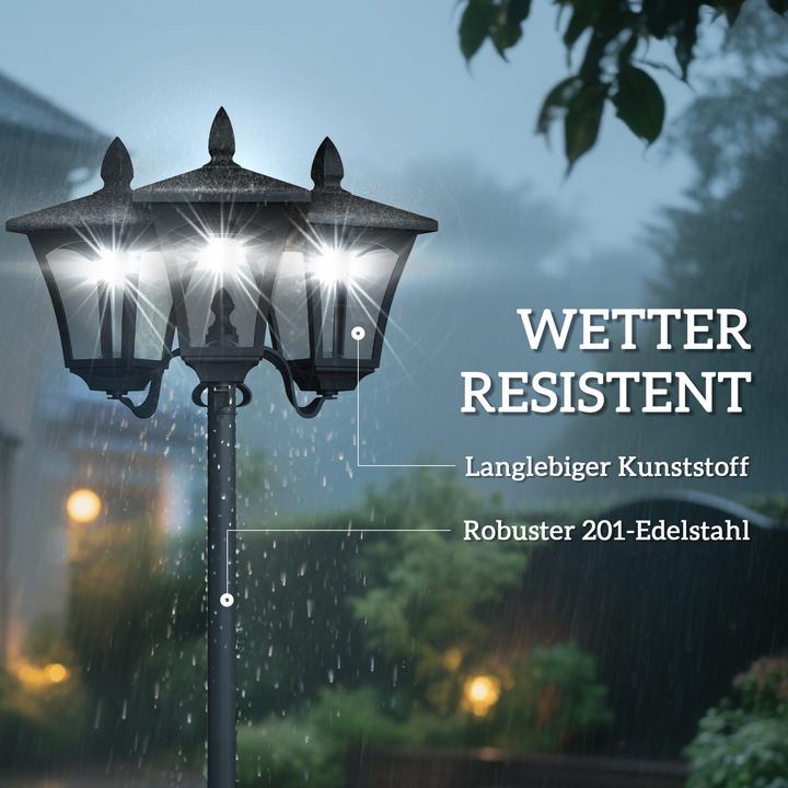 Produktbild Outsunny Solar Gartenleuchte mit 3 Lampen (120 lm)