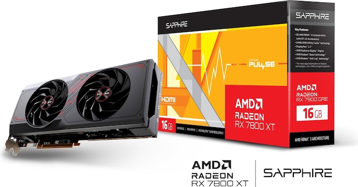 Actual product image Sapphire Pulse Radeon RX 7800 XT Gaming OC (16 GB)