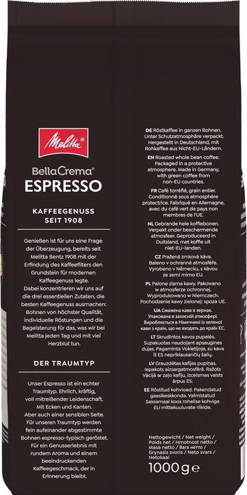 Actual product image Melitta Bella Crema Espresso (1000 g, Dark roast)