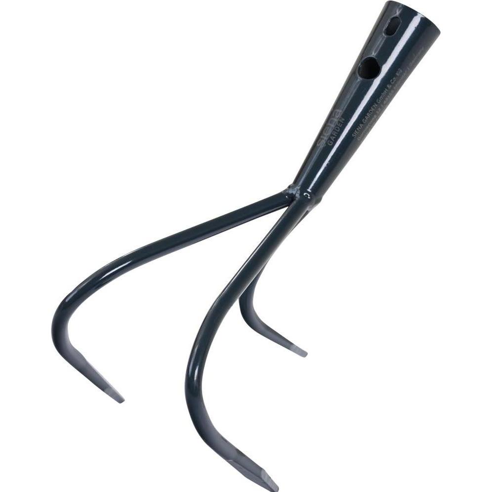 Siena Garden, Utensile giardinaggio, Coltivatore a 3 denti da 10 cm senza manico con ugello da 28 mm antracite
