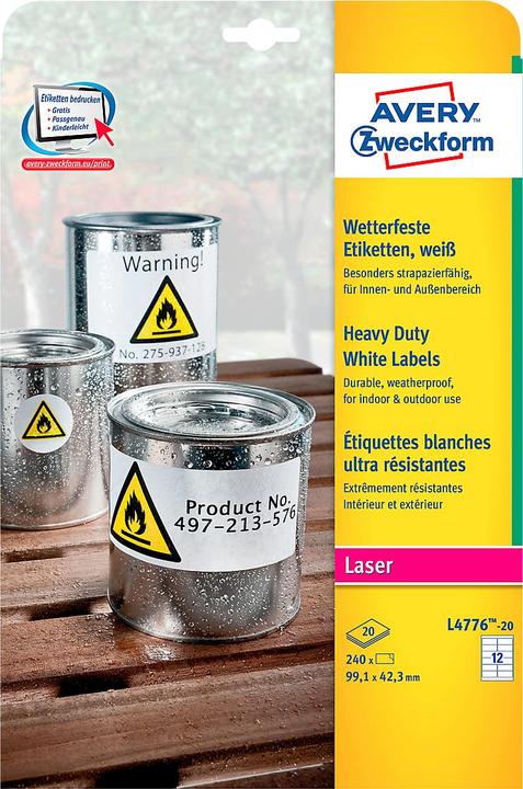 Produktbild Avery Wetterfeste Folien-Etiketten