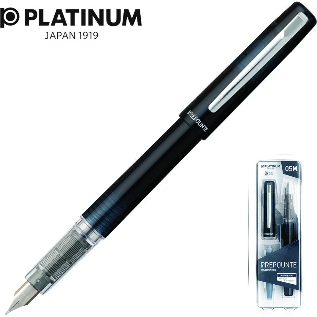 Platinum, Schreibstifte, Prefounte Graphite Blue, M, Kunststoffverpackung, Blister, dunkelblaue Farbe (Dunkelblau, 1 x)