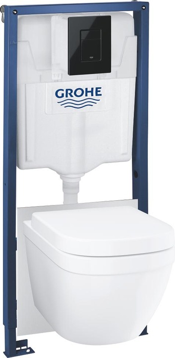 Produktbild Grohe Solido Euro Keramik 5-in-1 Set, inkl. Vorwandelement, Wand-WC, Sitz, Betätigungsplatte Even Glossy S