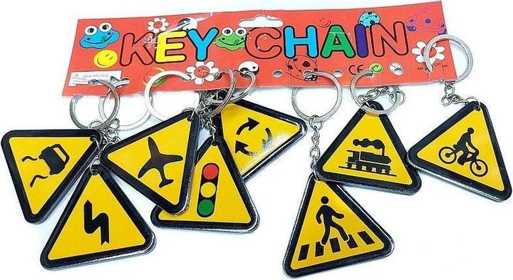 Immagine prodotto Adar Kunststoff-Verkehrsschild-Schlüsselanhänger (12 Stück)