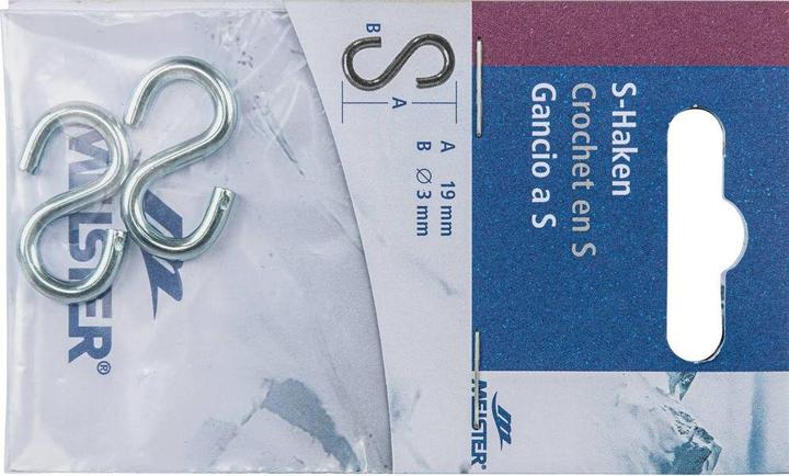 Actual product image Meister S-hook 6x44mm galvanised (0.04 m)