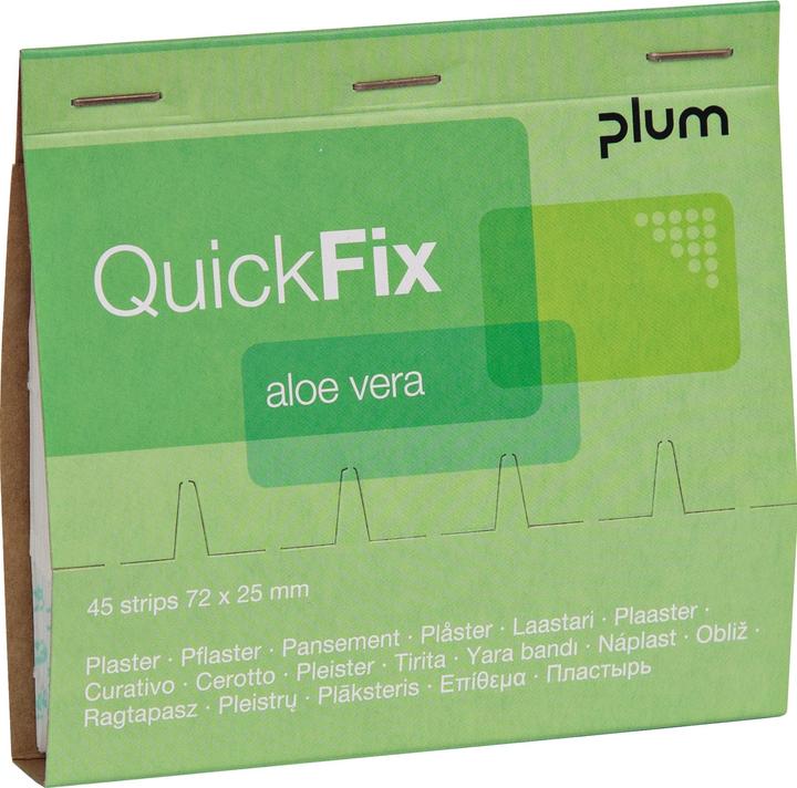 Plum Pflasterstrips QuickFix Aloe Vera, Nachfüllpack f. Spender, feuchtigkeitsspendend, 6 x 45 St. (270 x)