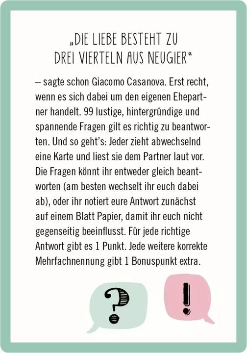 Produktbild 99 Fragen für Ehepaare (Deutsch, 2019)