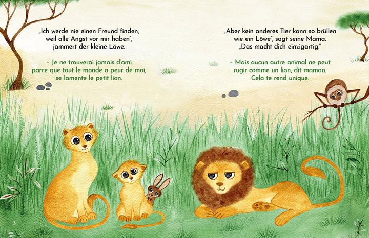 Actual product image Kleine Leute Verlag Blum:Brüll, kleiner Löwe - Rugis, petit (German, Ingo Blum, Sophie Troff, Gipsy Paladini, Liubka Prus, 2025)