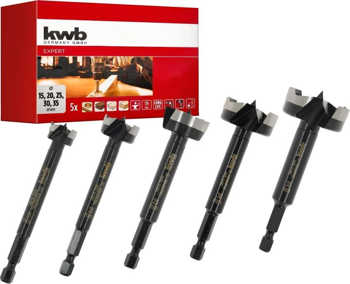 Actual product image kwb Forstner bit set, 706400, 5-piece (25 millimetres)