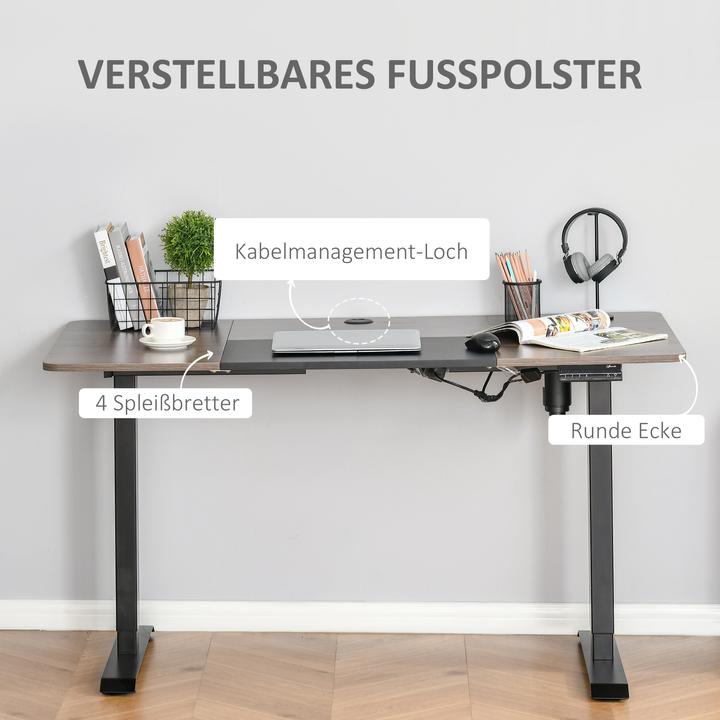 Produktbild Vinsetto PC-Tisch elektrisch höhenverstellbar, LED-Anzeige (140 x 116 x 70 cm)