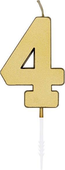 Produktbild Globos Europe Kuchenkerze 4,5 cm, Metallic-Gold, Nr. 4
