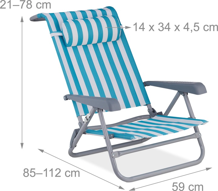 Immagine prodotto Relaxdays Sedia-sdraio pieghevole (85 cm)