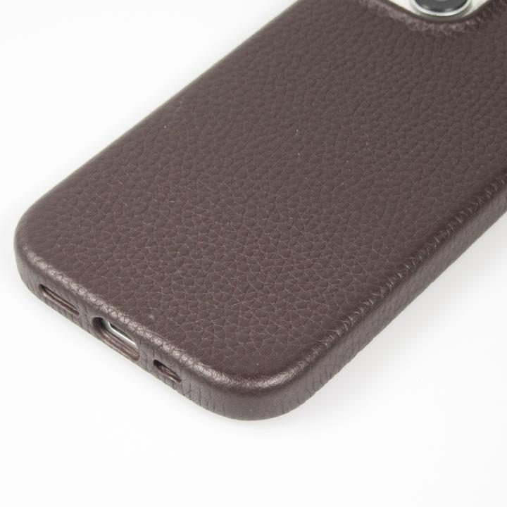 Image du produit PhoneLook Coque Cuir de veau luxe grainé intégral avec boutons métalliques et MagSafe foncé (Apple iPhone 15)