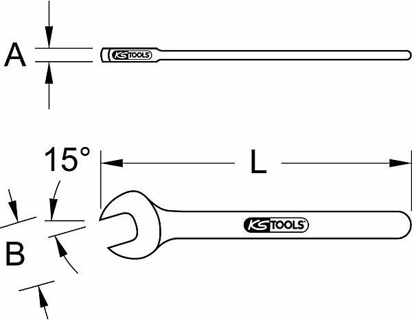 Actual product image KS Tools Open-end wrench with protective insulation (7 mm)