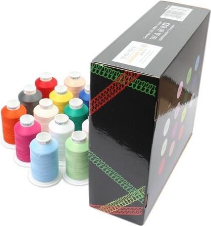 Image du produit Overlock Bauschgarn Nähgarn 16 x 1000m Box, Stärke 120, 100% Polyester (1000 m)