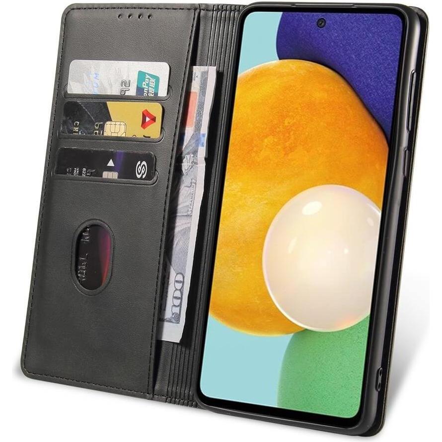Thumbnail - Cover-Discount Galaxy A23 - Stand Flip Case Hülle schwarz (Samsung Galaxy A23), Smartphone Hülle, Schwarz