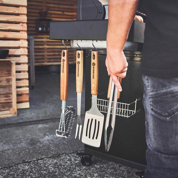 Actual product image Burnhard Acacia wood barbecue cutlery