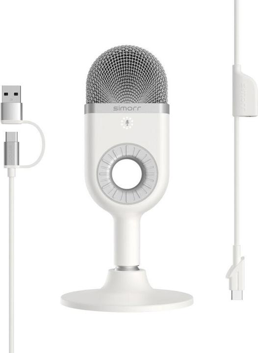 Image du produit SmallRig 3492 Simorr Wave U1 Microphone à condensateur USB (Blanc)
