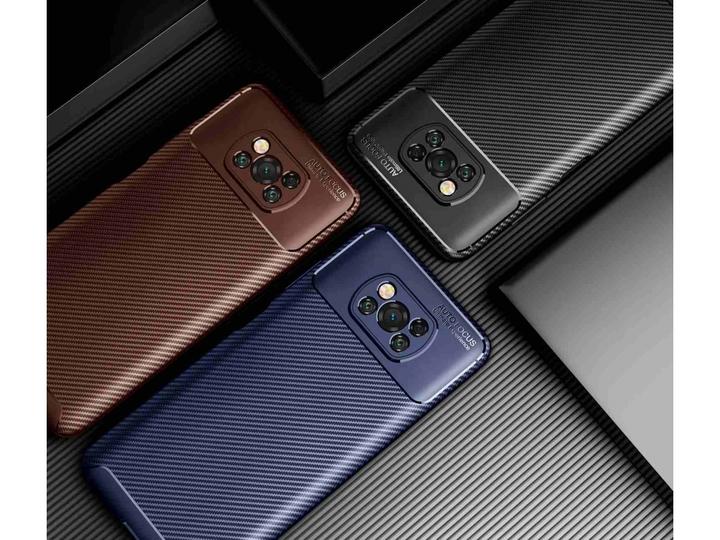 Actual product image Screenguard Xiaomi Poco X3 Pro Cover Carbon Design TPU Case (Xiaomi Poco X3 Pro)