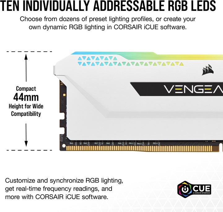 Productafbeelding Corsair Vengeance RGB Pro SL (4 x 8GB, 3200 MHz, DDR4 RAM, DIMM 288 pin)