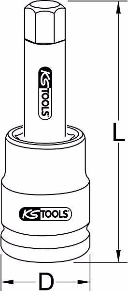 Actual product image KS Tools 1" power bit socket nut hexagon socket (19 mm)