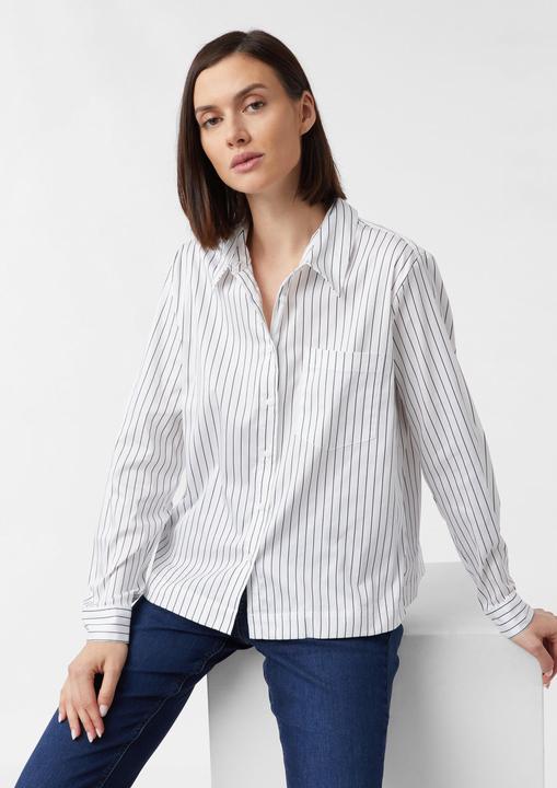Immagine prodotto Comma Bluse Streifenbluse aus Baumwollstretch mit Leo-Detail (44)