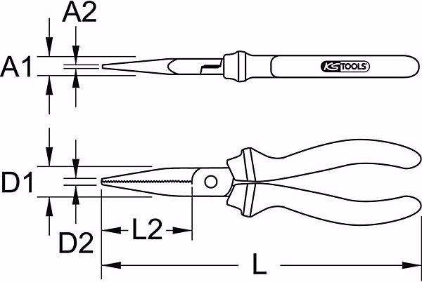 Image du produit KS Tools SlimPOWER Pince à bec plat (160 mm)