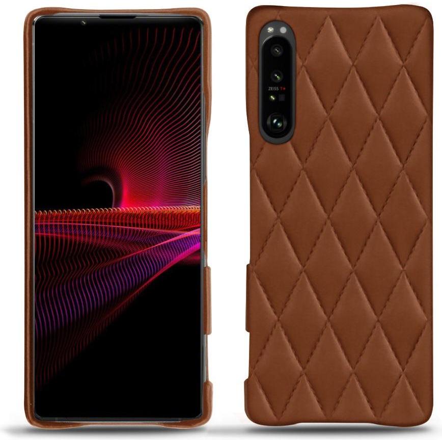Noreve Lederschutzhülle (Sony Xperia 1 III), Smartphone Hülle, Braun
