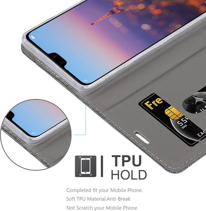 Produktbild Cadorabo Book Jeans Optik Cover (Huawei P20 Pro)