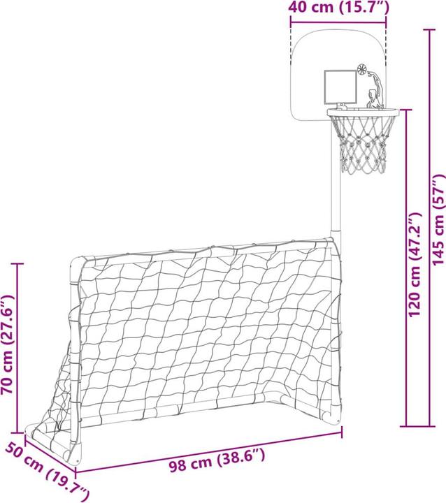 Image du produit VidaXL Football Set de basket-ball pour enfants Ballons Mini panier de basket-ball But de football