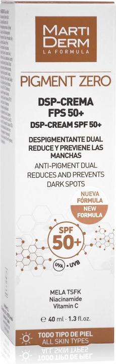 Actual product image Martiderm Pigment Zero DSP Cream SPF50+ (Suntan cream, SPF 50, 40 ml)