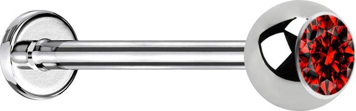 Immagine prodotto Star Piercing Micro Labret argento con sfera e cristallo rosso (Acciaio chirurgico 316L, senza ottone)
