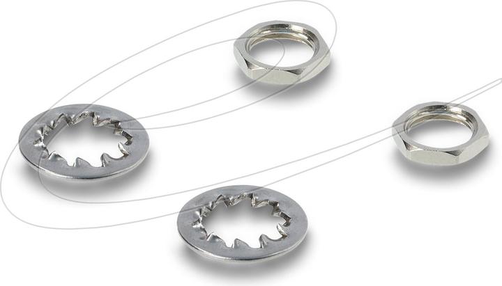 Produktbild Delock Hohlstecker Adapter DC 5,5 x 2,1 mm Buchse auf Buchse mit Gewinde gewinkelt 90Â° (DC-Stecker)