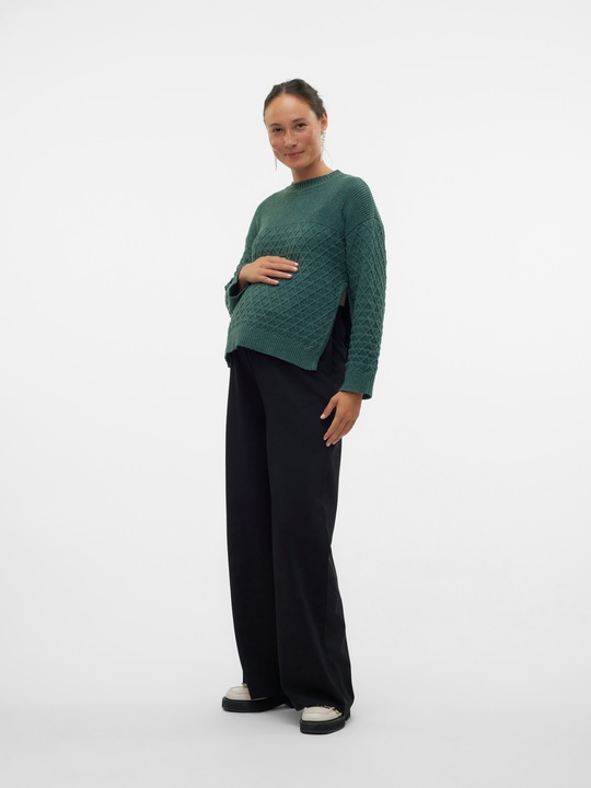 Image du produit Mamalicious Coupe normale Col rond Poignets côtelés Épaule basse Pull-over en maille (XXL)
