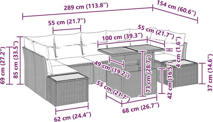 Produktbild vidaXL Gartenmöbel (100 x 55 x 73 cm)