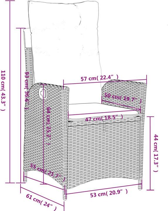 Produktbild vidaXL Gartensessel verstellbar